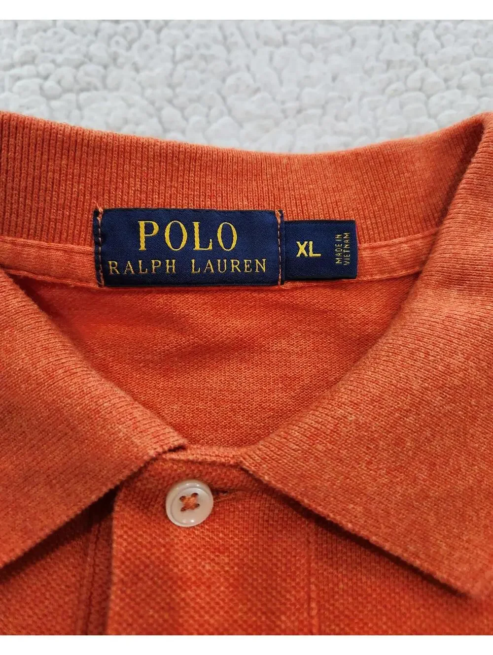 Polo Ralph Lauren Shirt Mens XL Orange Short Sleeve Green Pony Golf Polo Y2K